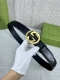 宽度4.0Cm 搭配原版皮带扣 、腰带以采用热压印技术的gucci Signature皮革精制而成，触感厚实，印花图案清晰分明带身点孔细节，反射gucci Si