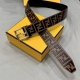 Fendi 芬迪 男士皮带 宽38Mm 标志造型宽皮带。原版针扣，进口原版小牛皮制成。印有浮雕黑ff 图案。镀金表面金属制品，品质保证。