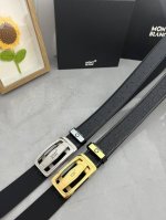 品名：万宝龙 Montblanc 自动带 材质：原单牛皮腰带 百分百头层牛皮腰带保证真皮，24K纯钢扣，专柜原单品质、做工精细，时尚大牌，送人自用首选 包装：