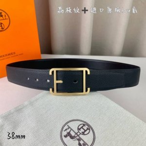 HermèS 爱马仕针扣 原单品质 进口头层牛皮 黑色荔枝纹搭配进口原版Box黑色平纹底 38Mm宽 双面可用 配官网H亮银 亮金扣