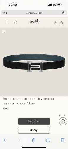 特 Brush Belt Buckle & Reversible Leather Strap 27Mm