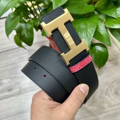 Hermes.爱马仕 男士真皮腰带 宽度3.8Cm 原版带身 配搭精品钢扣 可双面使用 触感厚实