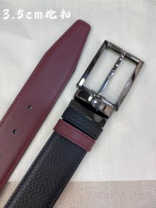 Montblanc万宝龙 宽3.5Cm 采用头层牛皮 精品针式扣头 自由裁剪商务休闲皮带