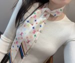 Lv驴家重磅斜纹材质， 长条丝巾Twilly束发带 村上隆彩色白 120X5Cm 一条神奇的束发带 绑包包，绑头发 ♀当手环 ♀无论是搭配夏天的裙子还是冬季的毛