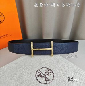 Hermes 爱马仕 宽度 3.8Cm 代购品质 腰带手工品质进口精选优质皮 搭配精钢金属挂扣 双面可用 进口Togo皮带身 工艺细节处理到位 注重细节不败于细