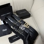 Dg，宽3.5Cm 杜嘉班纳 新款 压花小牛皮简约百搭腰带，Dolce&Gabbana Milano 针扣标牌装饰别具一格。