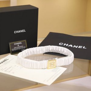 Chanel Cc方块 树脂白 与 黑 Logo小方块 黄铜Logo扣 小牛皮 银色金属 与 金色金属 3.0Cm精品 弹力十足 百搭 优雅 码数含扣S=65C