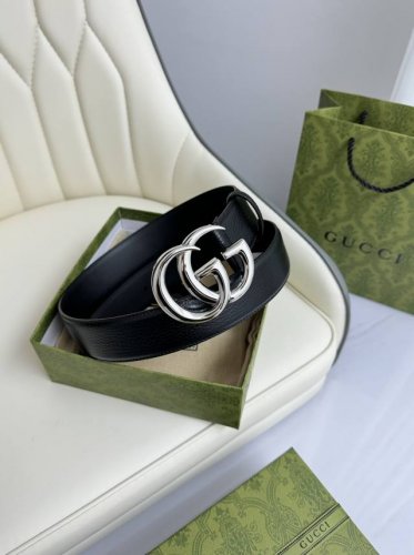 特 Gucci，原厂精密电渡扣头，意大利原厂皮，宽4.0Cm，代购级