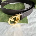 Gucci古琦 男士 宽度3.8Cm 简单大方 精品五金 进口皮 佩戴效果非常不错 送礼自用最佳推荐