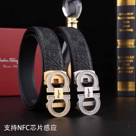 特 P180 菲拉格木秘原单高档品质专柜官网同步支持Nfc感应宽度3.5精美自动钢扣头意大利双面进口头层小牛皮原版花纹手感极佳 上身郊果棒男士最爱商务休闲两用长 - 点击图像关闭