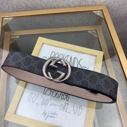 特 配全套包装盒 Gucci-意大利顶级进口专柜专用涂层帆布配磨砂底，搭配真空电镀喷砂纯铜扣，经典款式，专柜有售，宽度 3.8Cm