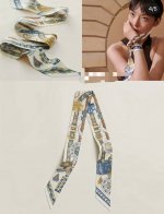 H家新款丝巾，“心形鞍具”100%重磅真丝斜纹绸，爱马仕束发带 双面双款！顶级斜纹真丝打造 超精细的印花非常清晰 绝对是送礼自用的首选丝带既可绕于颈间，亦可缠于