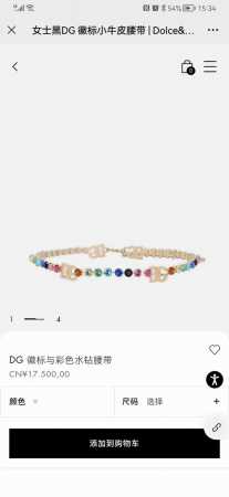 D&G 杜嘉 班纳Dg 徽标与彩色水钻腰带精品， - 点击图像关闭