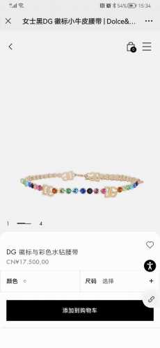D&G 杜嘉 班纳Dg 徽标与彩色水钻腰带精品，