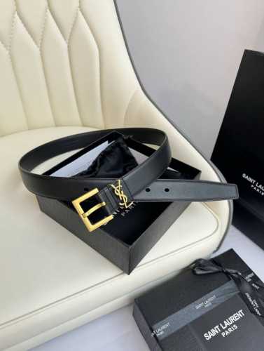 特 Saint Laurent 圣罗兰女士腰带皮带 原厂真金电渡扣头，意大利原厂皮，宽3.0Cm，代购级。