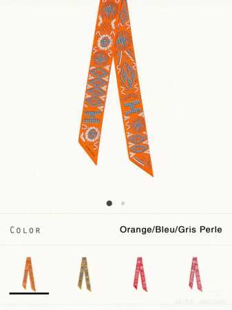 爱马仕Hermes “Kelly En Perles”Twilly小丝巾 Twilly小丝巾 100%桑蚕丝 这款小巧的真丝配饰佩戴方式千变万化，可为您的日常造 - 点击图像关闭