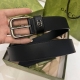 特 Gucci、3.5宽Belt With Interlocking G Detail 时尚腰带 针扣设计 平纹牛皮底