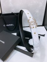 Chanel 24C 树脂水晶 Logo搭扣 黄铜金属羊皮绣线菱格带身 饰有Cc小Logo手感柔软 细腻 3.0Cm