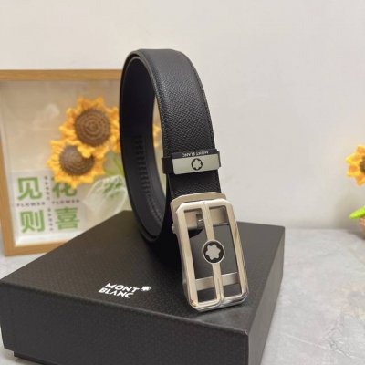 品名：万宝龙 Montblanc 自动带 材质：原单牛皮腰带 百分百头层牛皮腰带保证真皮，24K纯钢扣，专柜原单品质、做工精细，时尚大牌，送人自用首选 包装：