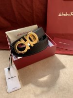 Salvatore、 Ferragamo 基础经典男款3.5Cm 官网有售 专柜同步最新原版定制扣头 两面头层牛皮 顶级 原单130
