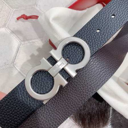 Salvatore Ferragamo菲拉格慕 3.5Cm高级定制款男士皮带 自行选择搭配 双面头层牛皮，真材实料 很有质感 时尚经典不失风范 可自行裁剪 - 点击图像关闭