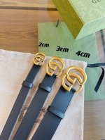 新品gucci古驰法国原厂进口皮料，黑色小牛皮 品质毋庸置疑 没有更好 只有最好 男士4.0Cm