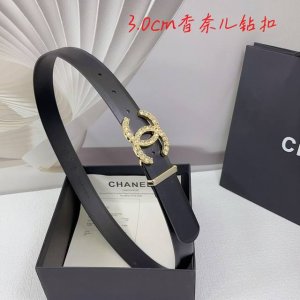 3.0Cm香奈儿腰带，双面头层牛皮，长度：.75.80.85.90.95.100.欧，满钻五金铜扣原版开模定制庆祝]
