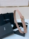 Chanel 24C 水钻粉 红 兰 青 黄彩色金属 Logo搭扣 黄铜金属进口胎牛皮平纹带身 手感柔软 细腻 3.0Cm