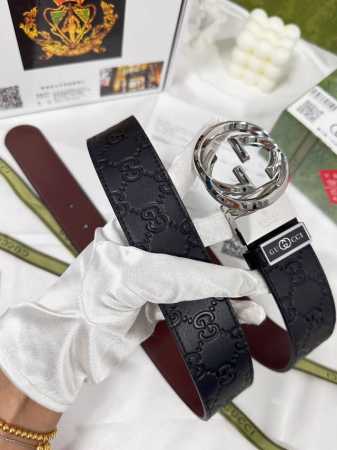 皮带：古奇.Gu...Cci原单 腰带：百分百头层牛皮，保证真皮，24K旋转使用，菱形立体纯钢扣双面旋转可用专柜同等质量， 送人自用首选 包装： 请认准如图专柜 - 点击图像关闭