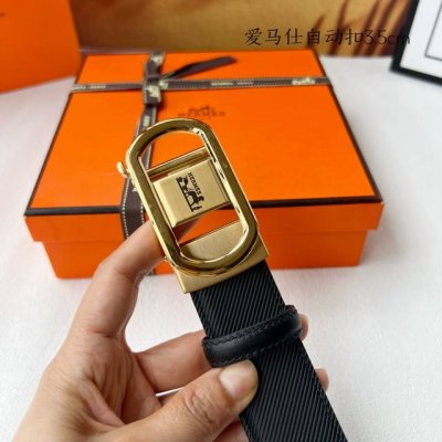 特 品牌：爱马仕新款进口小牛皮，手感细腻柔软。搭配纯钢自动精品钢扣，男士必备！宽度：3.5Cm