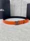 特 宽度3.0Cm Chanel 香奈儿 平纹牛皮金 银 色金属暗印品牌logo磨胶钢扣。