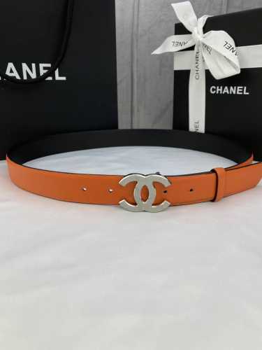 特 宽度3.0Cm Chanel 香奈儿荔枝纹牛皮支持Nfc芯片官方网站链接扫码验证、金 银 色镶钻钢扣。