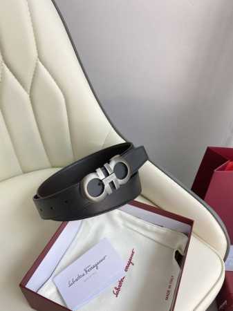 特 菲拉格慕双面原厂进口头层牛皮，双面使用，真空电镀铜扣，做工精致专柜品质！时尚休闲百搭火爆热销中！配专柜全套包装，宽度3.5Cm。 - 点击图像关闭