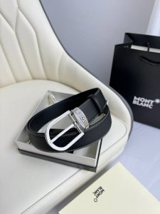 特 Montblanc万宝龙 宽3.5Cm 采用头层牛皮 精品针式扣头 自由裁剪商务休闲