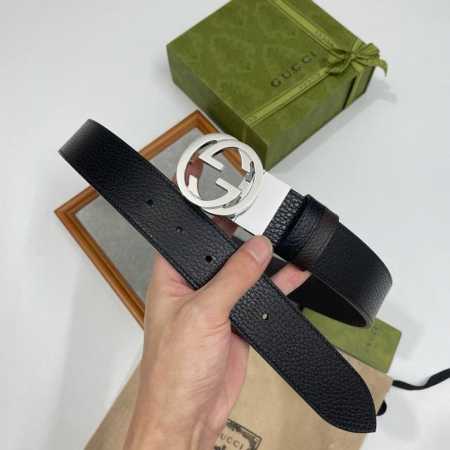 特 Gucci 古奇官网经典 正品规格 3.8Cm原版品质头层小牛皮压花 进口头层底 双g抛光旋转亮面扣 - 点击图像关闭