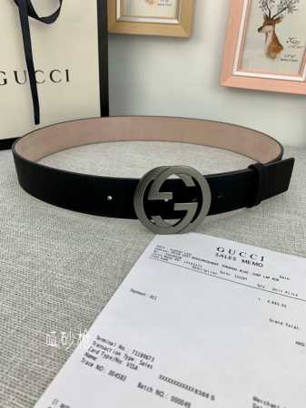 p190 宽度4.0 Gucci 真空电镀砂黑具有不掉色、丝绸面料系列酷似磨砂手感：品牌标志性的双G标识经重新诠释后，以光彩夺目的金色调呈现在这款男士黑色哑色两 - 点击图像关闭