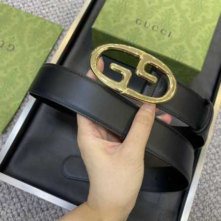 特 Gucci 專櫃最新升华版本 寬度38毫米 進口小牛皮壓花衬托稀缺的原廠意大利樹膏皮 搭配做工精緻的Gg扣 - 点击图像关闭