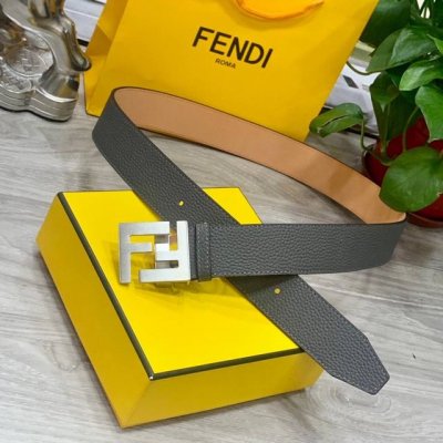 Fendi 芬迪 男士时尚休闲腰带 原版荔枝纹面+头层磨砂底 顶级做工，搭配标志ff搭扣，奢华时尚休闲 原单品质。宽38Mm