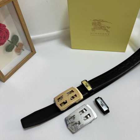 品名：巴宝莉 自动带 材质：原单牛皮腰带 百分百头层牛皮腰带保证真皮，24K纯钢扣，专柜原单品质、做工精细，时尚大牌，送人自用首选 包装： 请认准如图专柜包装赠 - 点击图像关闭