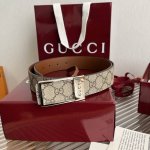 G家顶級原單 原版復刻出品 寬度3.5 於經典之中融入新意 带身饰有双G标识 原厂牛皮底 搭配方形镂空字母扣 对版专柜 红色原版盒加15