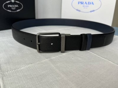 Pra、Da 普拉～达男士旋转针扣款，带身双面十字纹双面可用，与时尚的不期而遇。宽度:3.5Cm。顶级