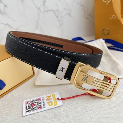 品名：Lv..路易..威登 腰带原单自动带 皮带 型号：自动扣，纯钢材质自动扣，头层牛皮自动带身，实物拍摄 材料：百分百头层牛皮，保证真皮。24K纯钢扣，永不掉