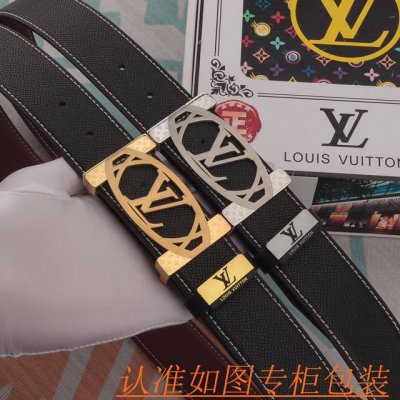 腰带皮带：Lv 路易威登原单牛皮腰带 男款皮带：材质百分百头层牛皮腰带保证真皮皮带，专柜原单品质、做工精细，时尚大牌，送人自用首选包装： 请认准如图专柜包装赠送