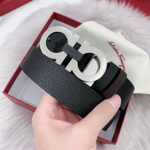 长期现货供应 特P160 Ferragamo.菲拉格慕 全套包装 支持Nfc扫码 宽度3.5Cm 高级定制款男士皮带 双面进口牛皮 可双面使用 自行选择搭配 真