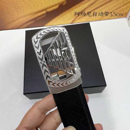 品牌： 阿玛尼 新款进口小牛皮，手感细腻柔软。搭配纯钢自动精品钢扣，宽度：3.5Cm
