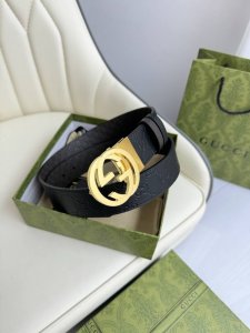 Gucci，原厂精密电渡扣头，意大利原厂皮，宽3.7Cm，代购级。