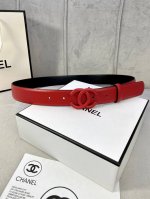 特 宽度3.0Cm Chanel 香奈儿 女士腰带 小牛皮 支持nfc芯片官方网站链接扫码验证、经典扣头 内侧cnc走光处理 边角手感圆润配有烤漆金属钢扣。