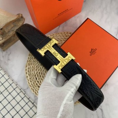 爱马仕 特种皮腰带系列 ，原厂五金精品不锈钢扣 手感柔软舒适 宽3.8Cm。
