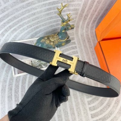 爱马仕 特种皮腰带自动带系列 原厂五金精品不锈钢扣 手感柔软舒适 宽3.5Cm