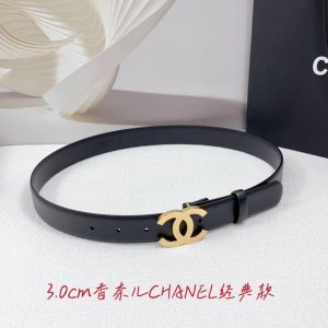 3.0Cm 香奈儿腰带，双面头层牛皮皮料，长度：.75.80.85.90.95.100欧，铜五金扣原版开模定制庆祝]